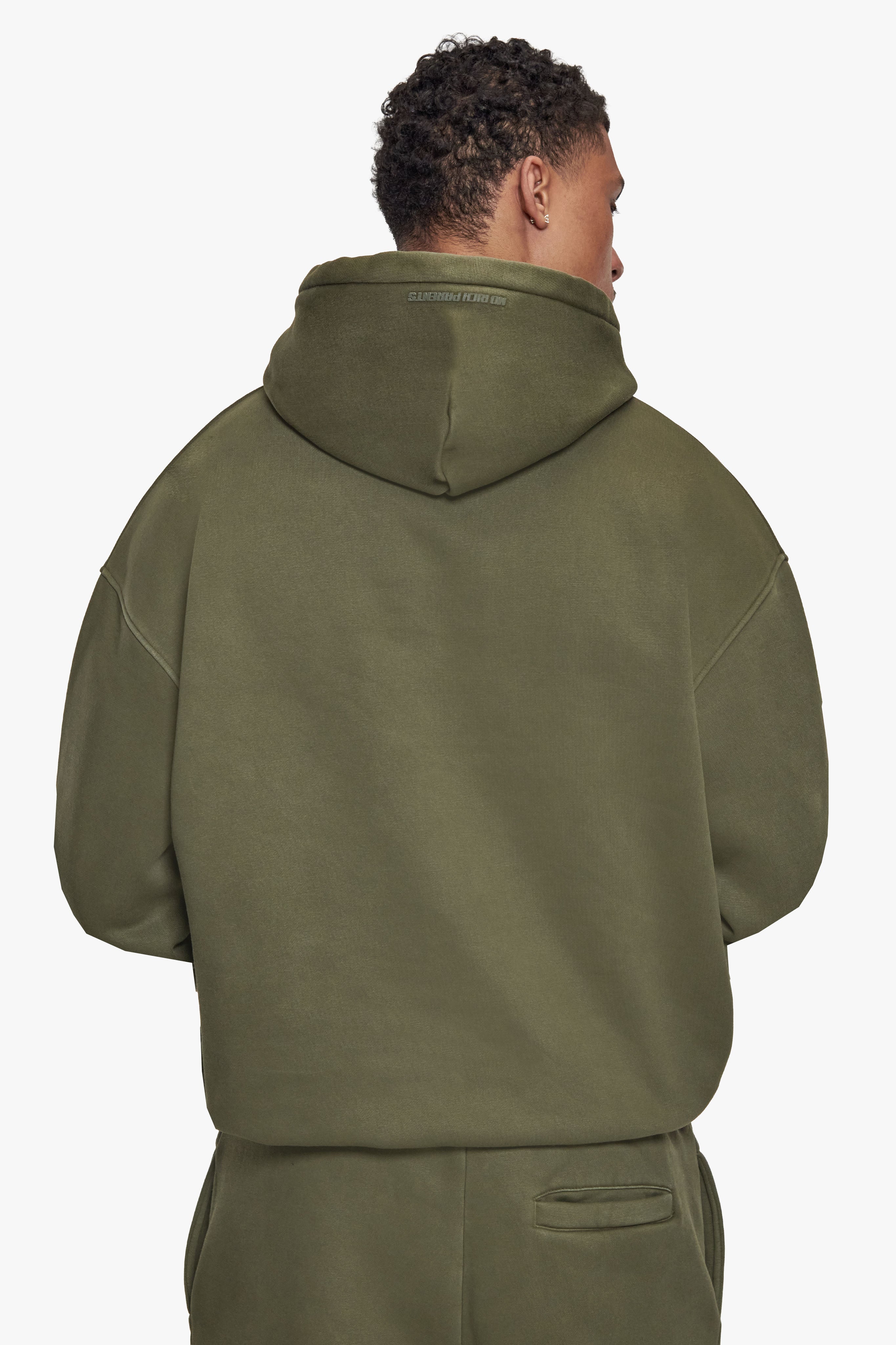 BASIC HOODIE ACID WASHED OLIVE