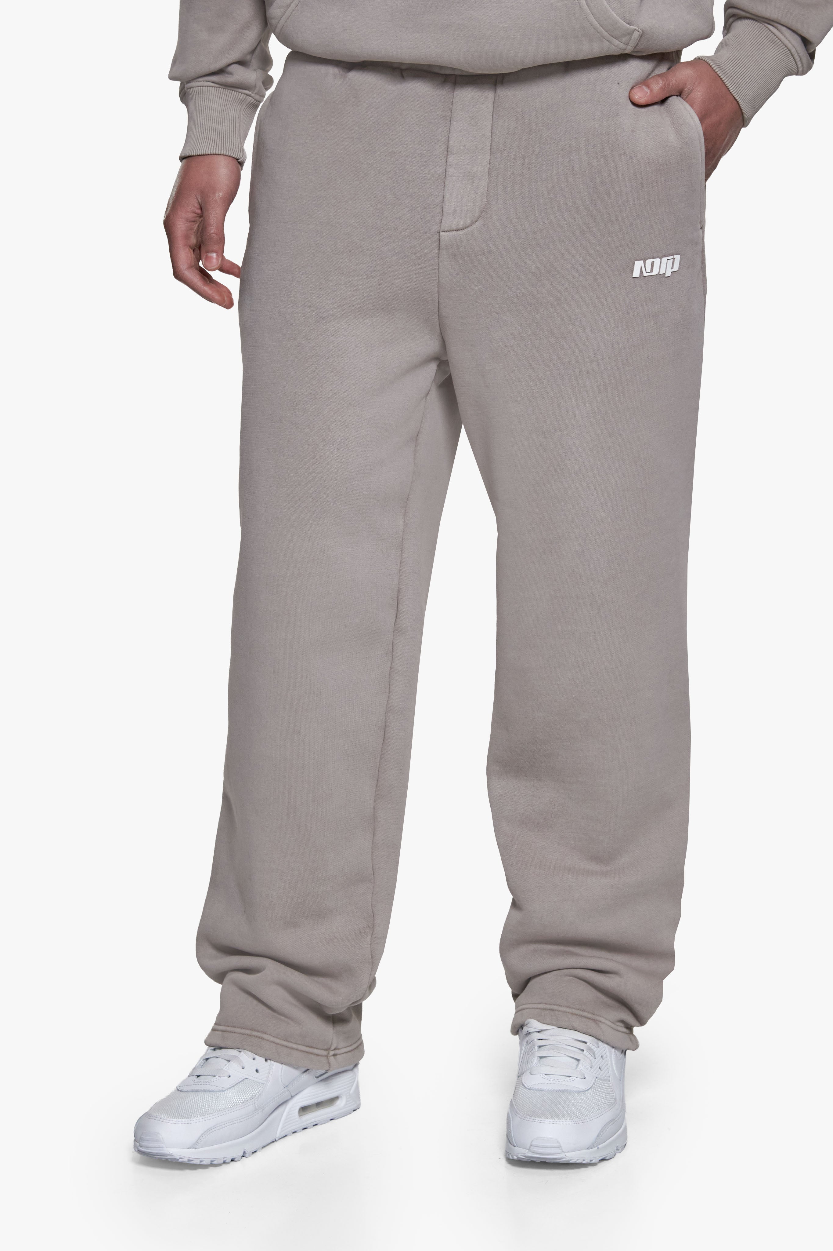 BASIC OPEN LEG JOGGER ACID WASHED BEIGE