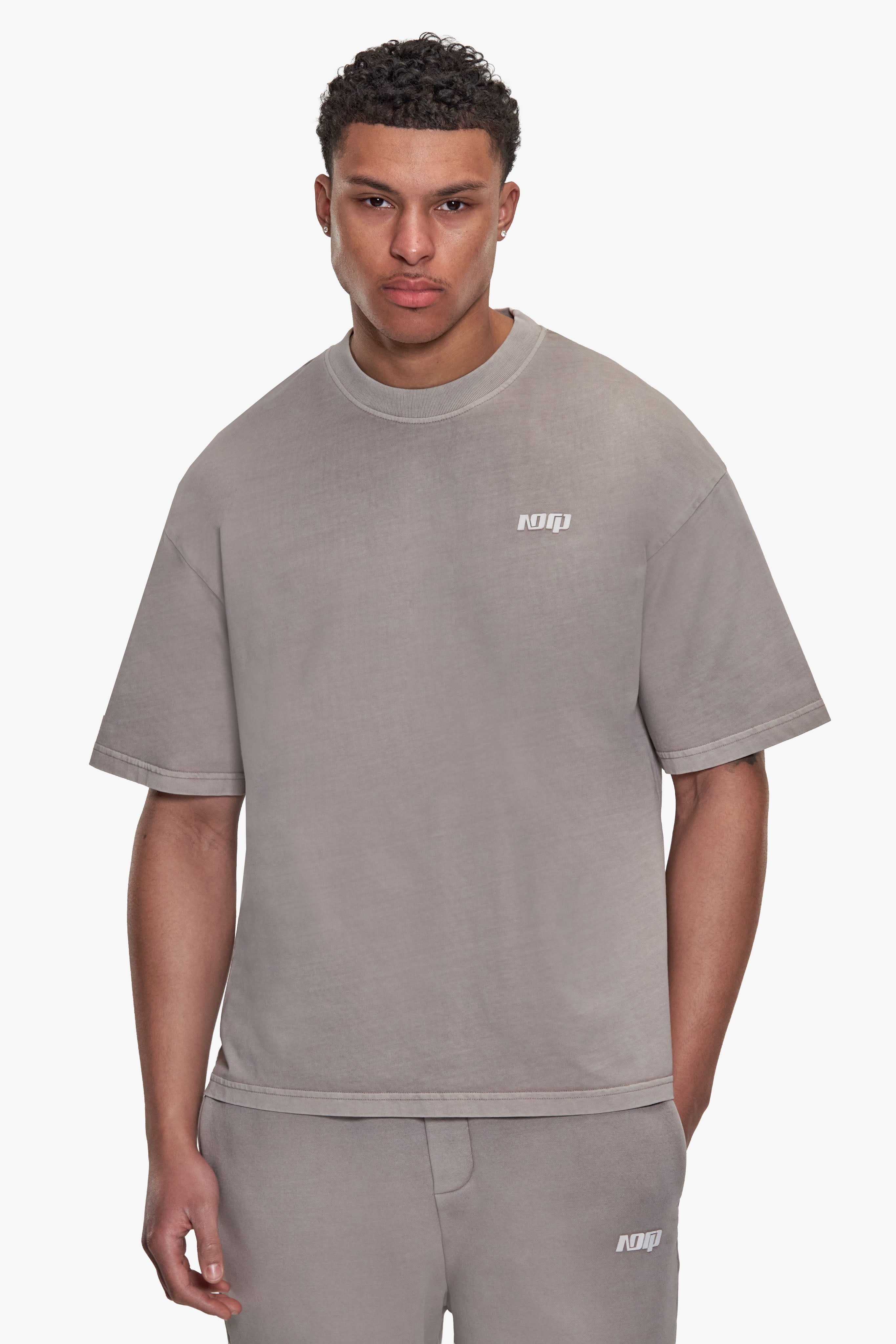 BASIC T-SHIRT ACID WASHED BEIGE