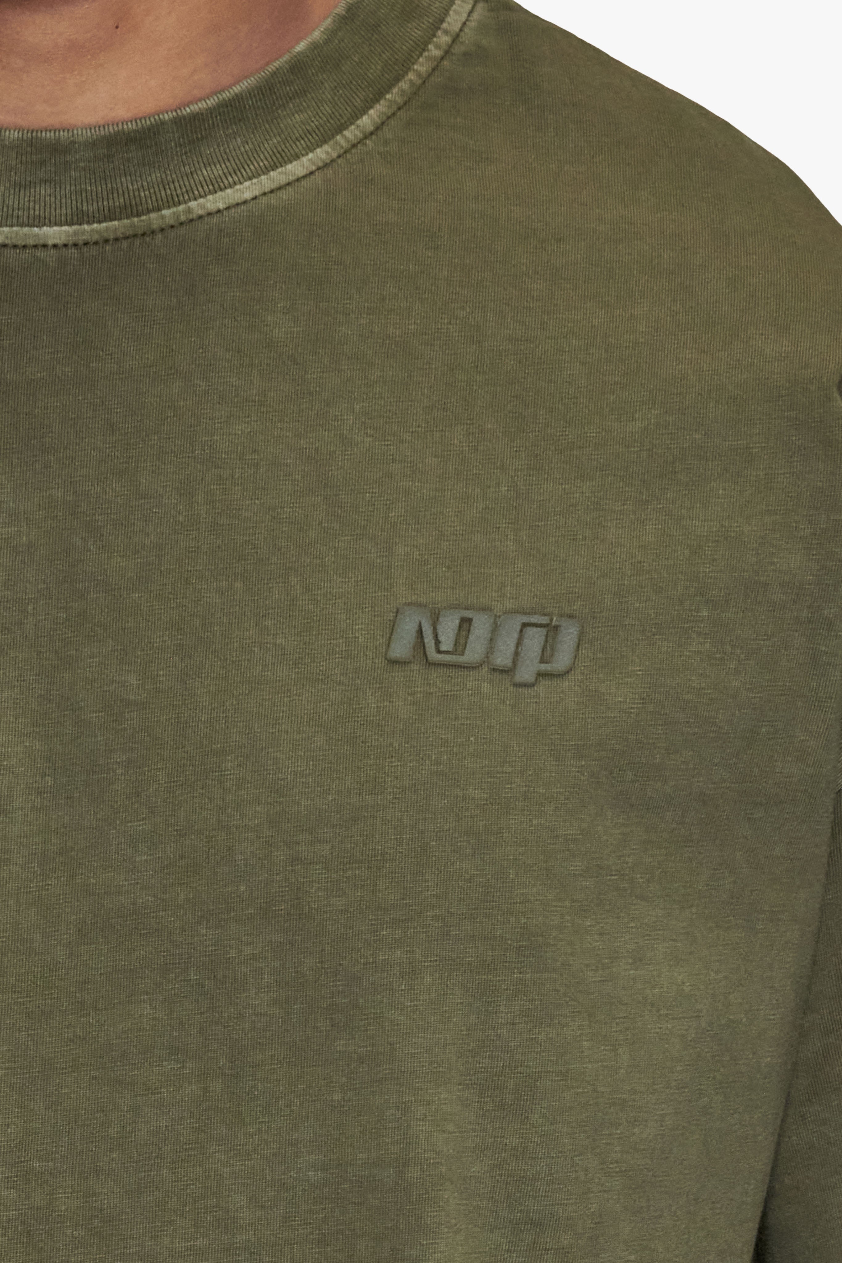 BASIC T-SHIRT ACID WASHED OLIVE