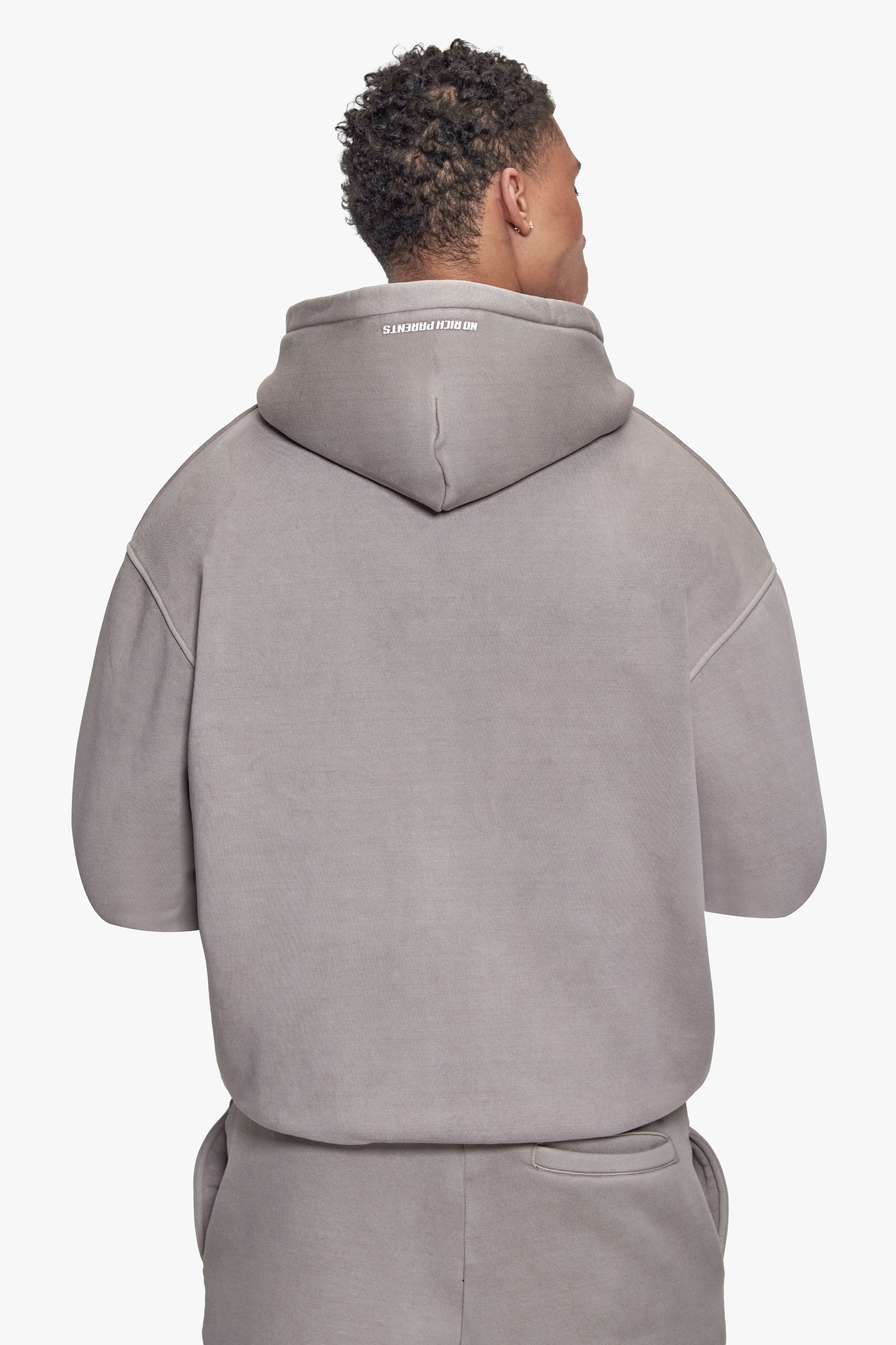 BASIC ZIP HOODIE ACID WASHED BEIGE