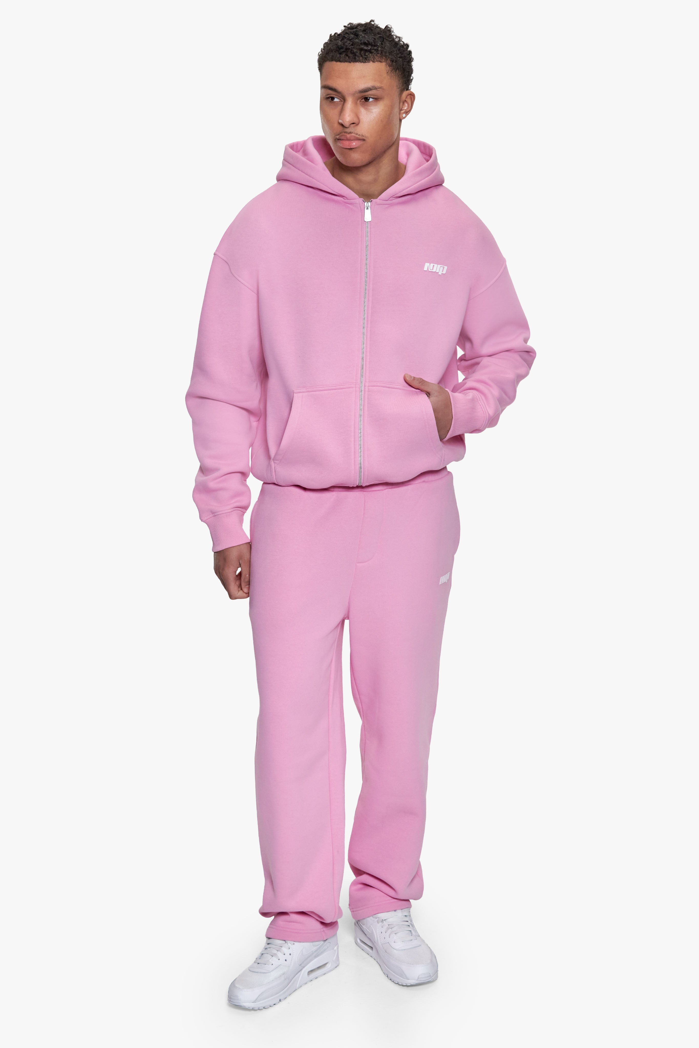 BASIC ZIP HOODIE PINK