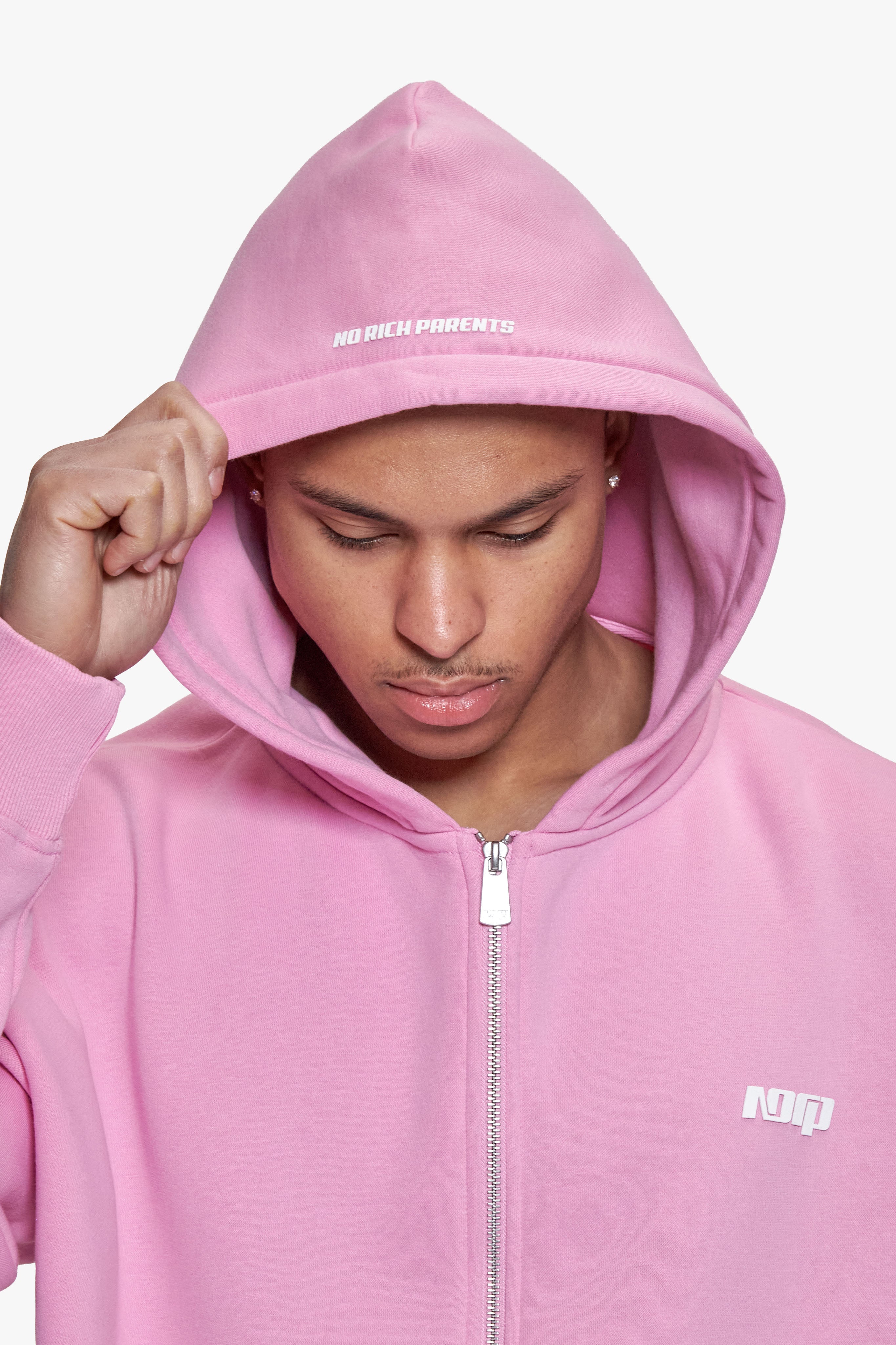 BASIC ZIP HOODIE PINK
