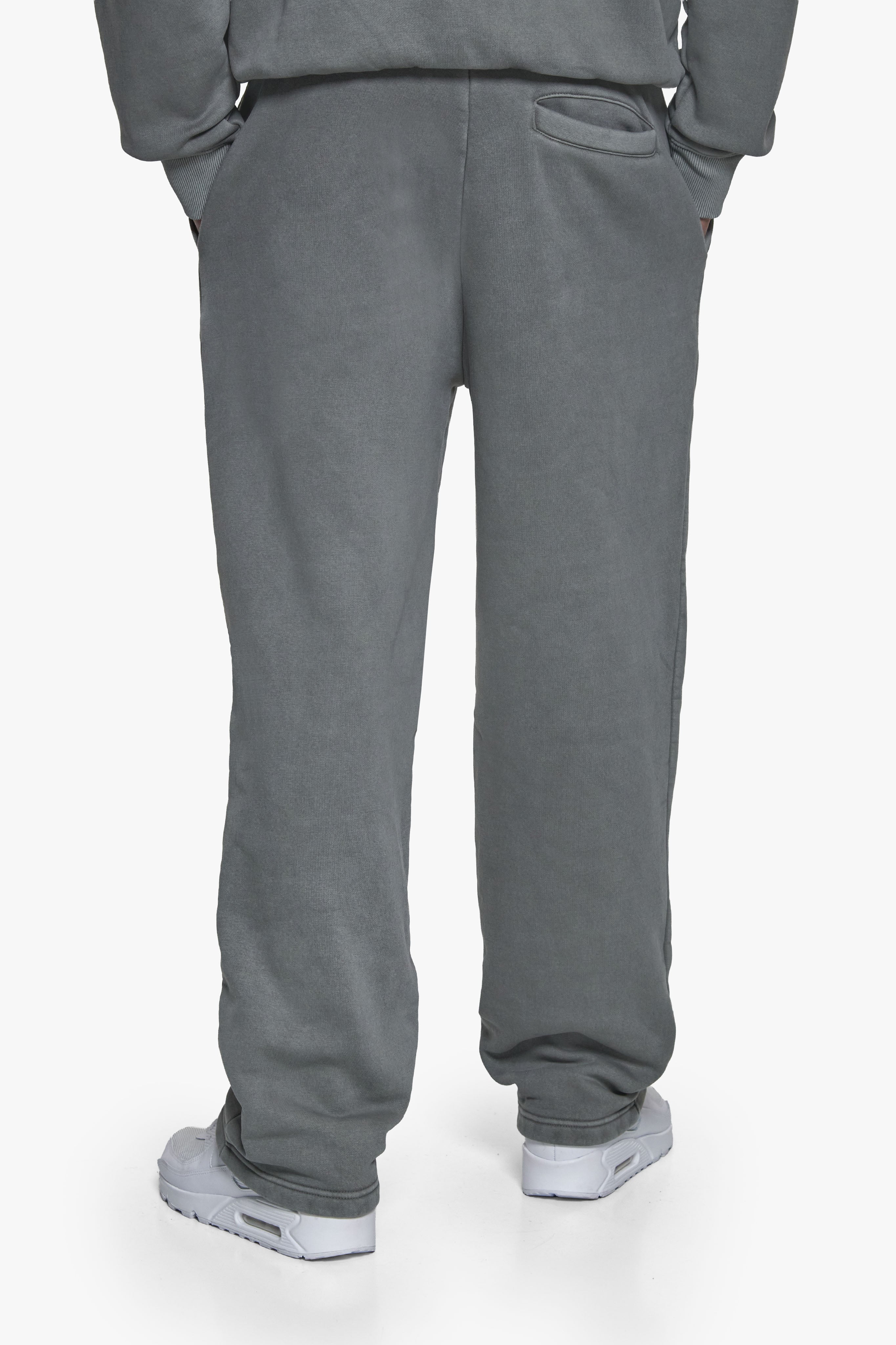 BASIC OPEN LEG JOGGER ACID WASHED GREY