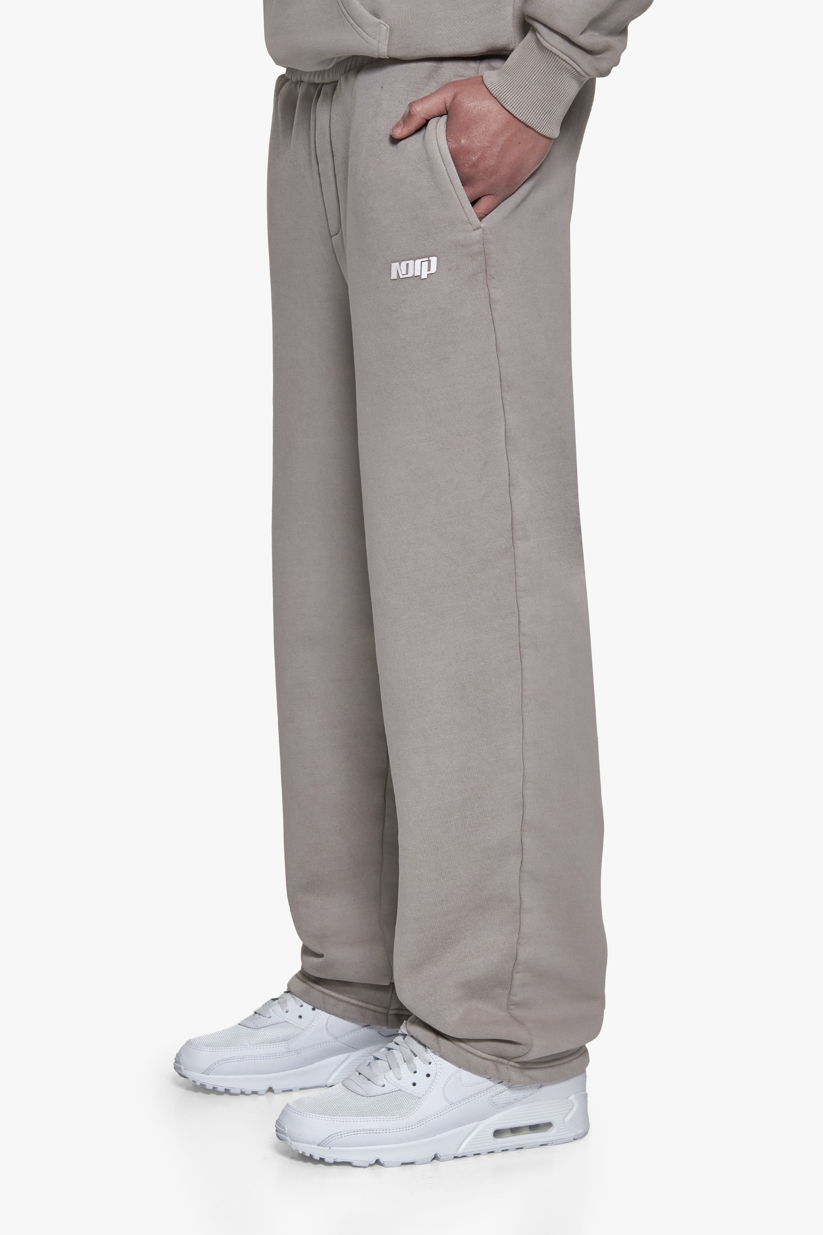 BASIC OPEN LEG JOGGER ACID WASHED BEIGE