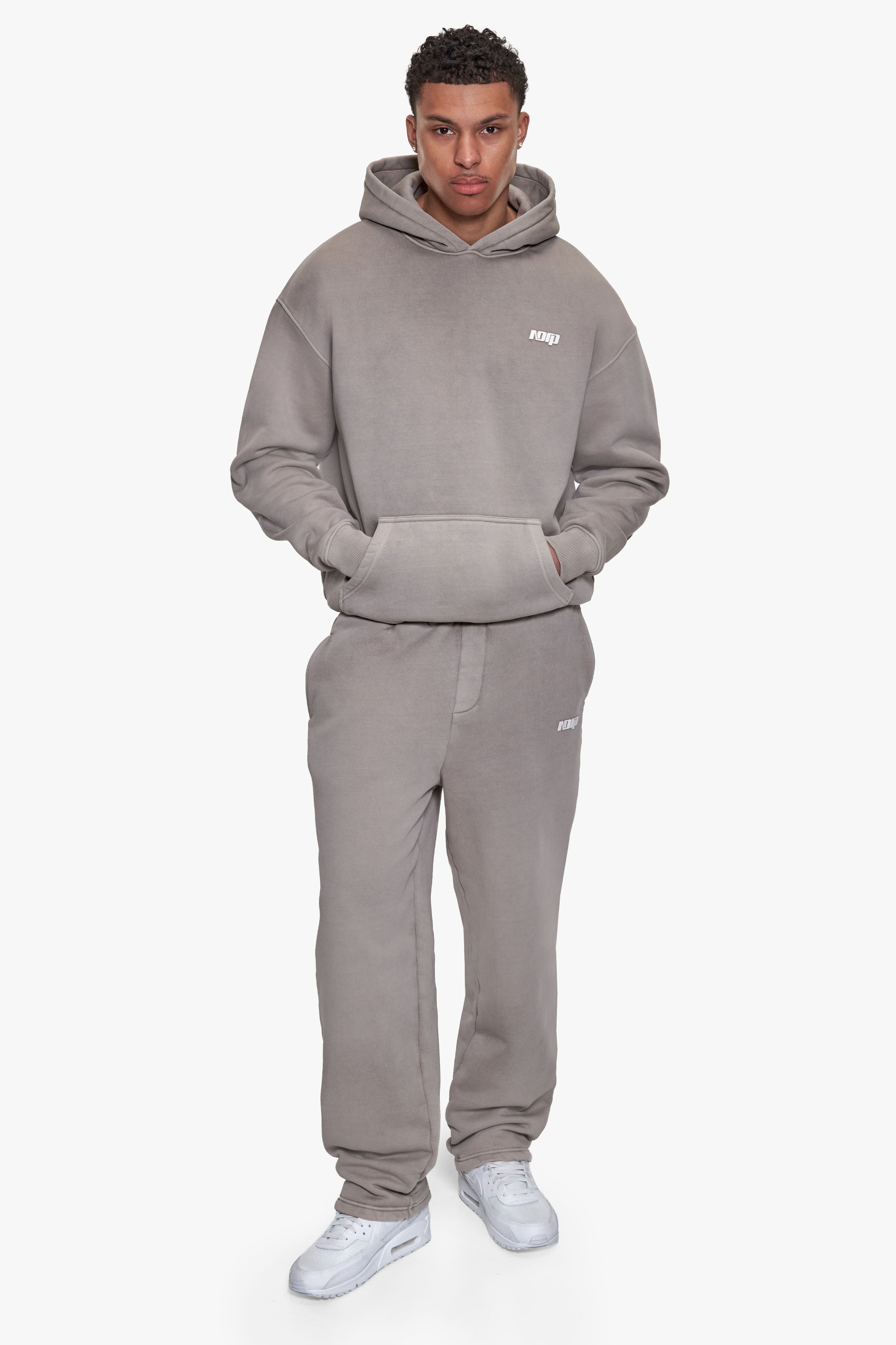 BASIC OPEN LEG JOGGER ACID WASHED BEIGE