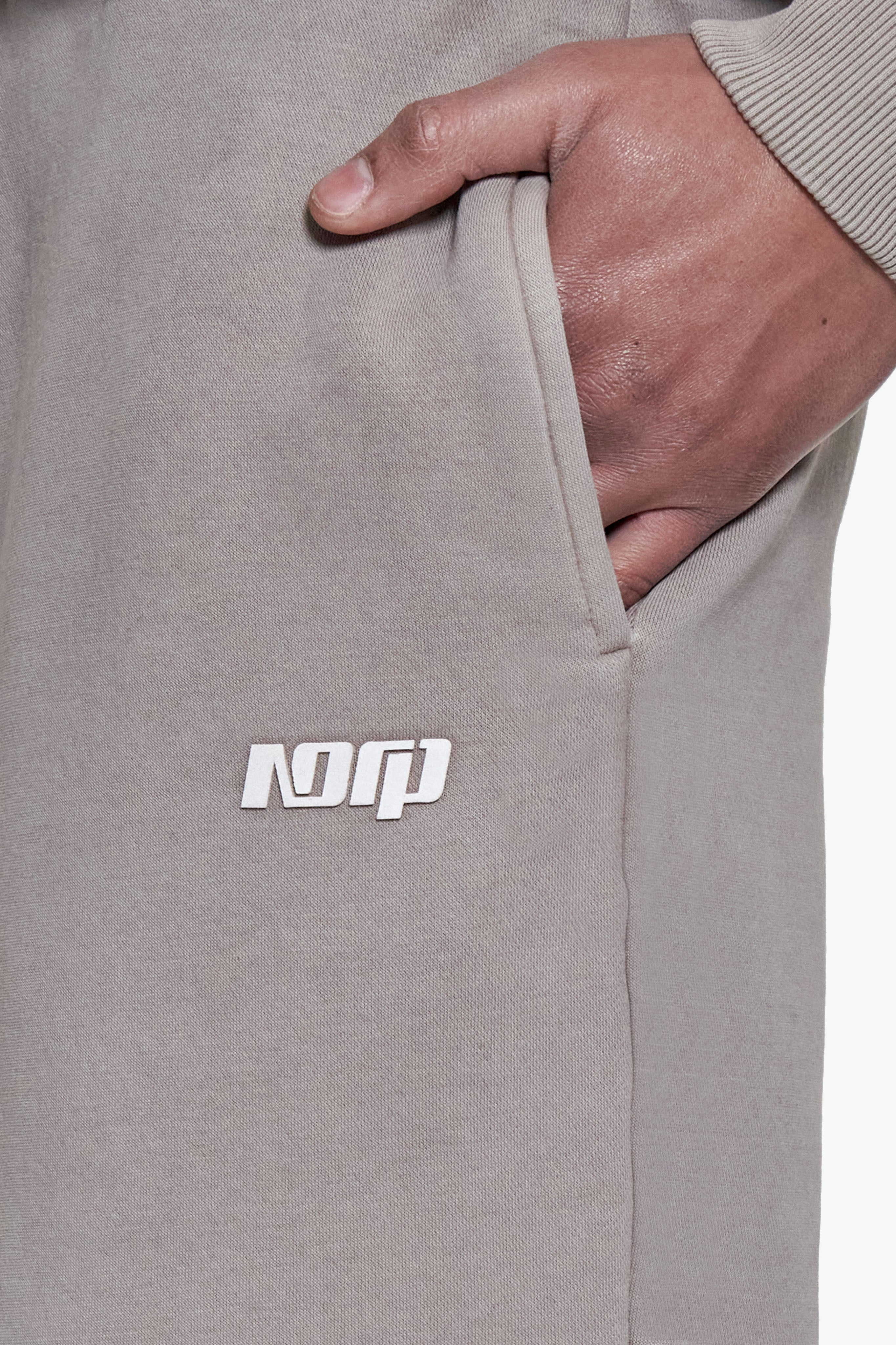 BASIC OPEN LEG JOGGER ACID WASHED BEIGE