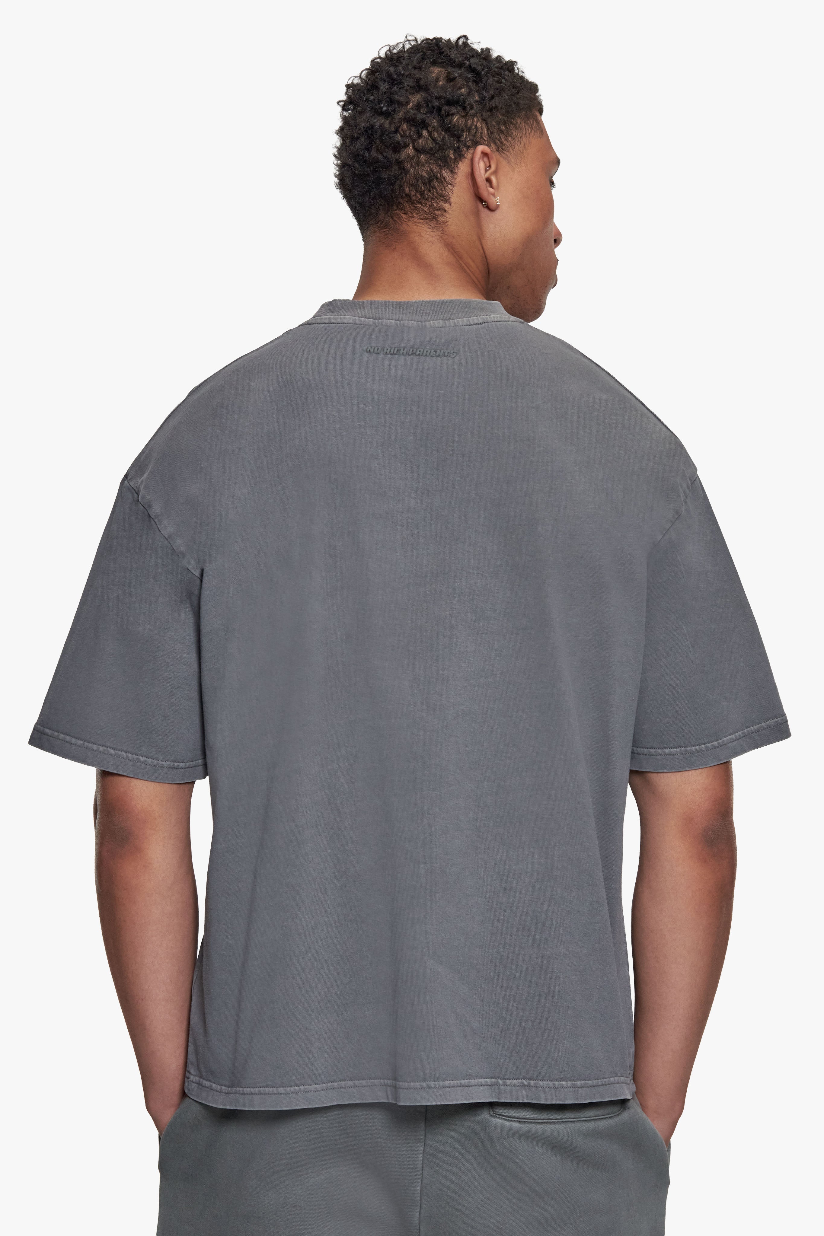 BASIC T-SHIRT ACID WASHED GREY