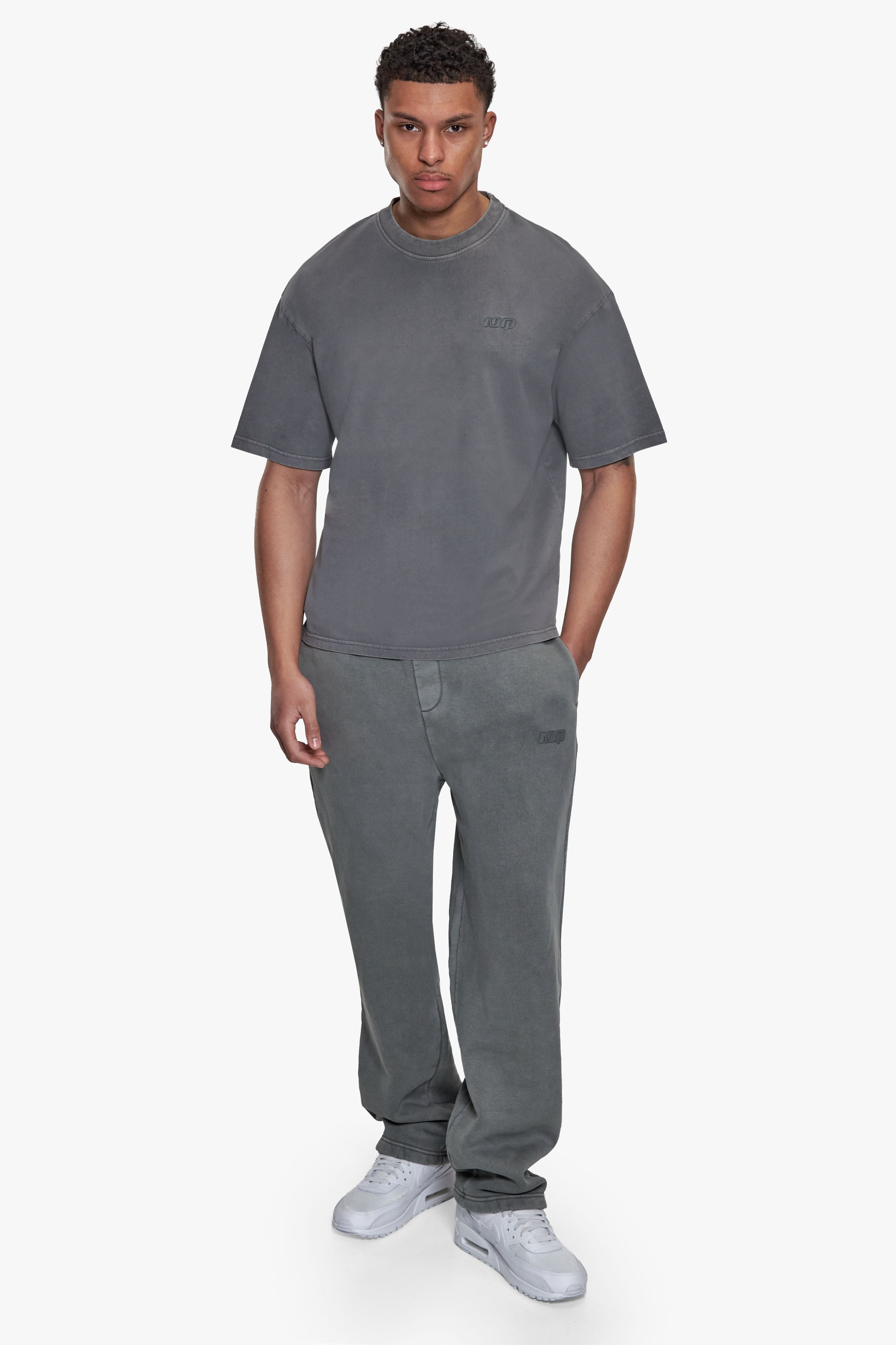 BASIC T-SHIRT ACID WASHED GREY