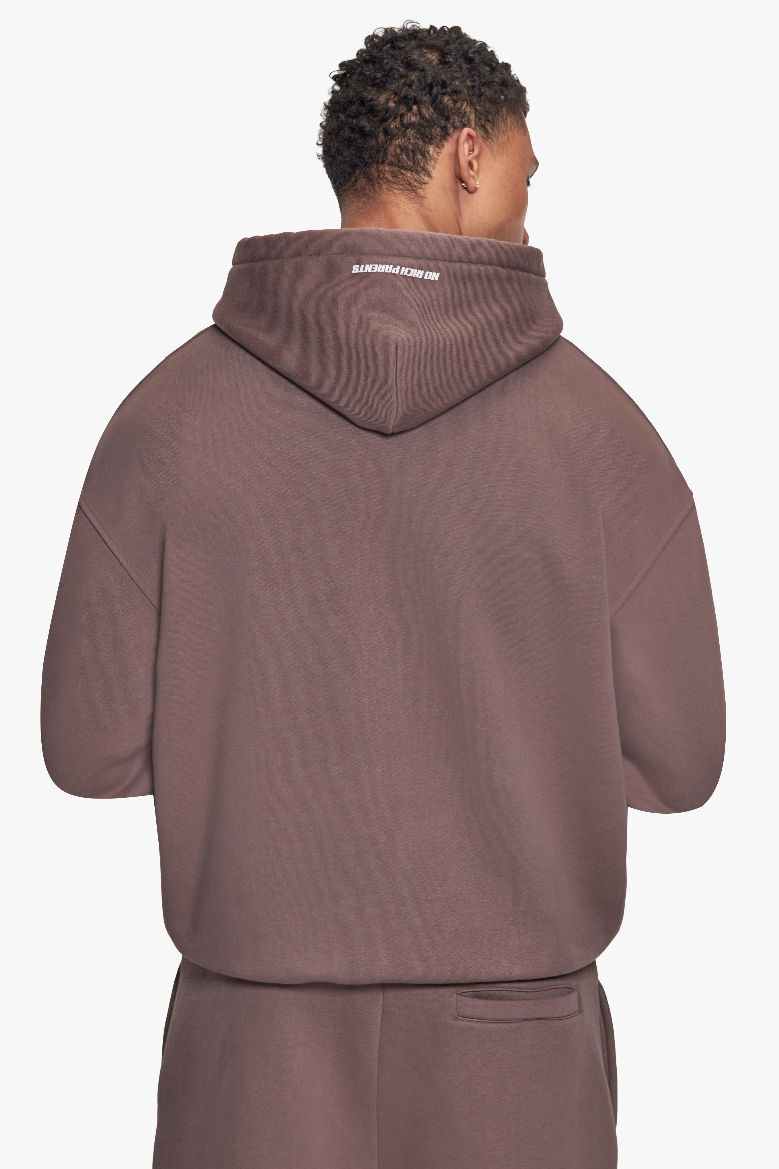 BASIC ZIP  HOODIE LIGHT BROWN