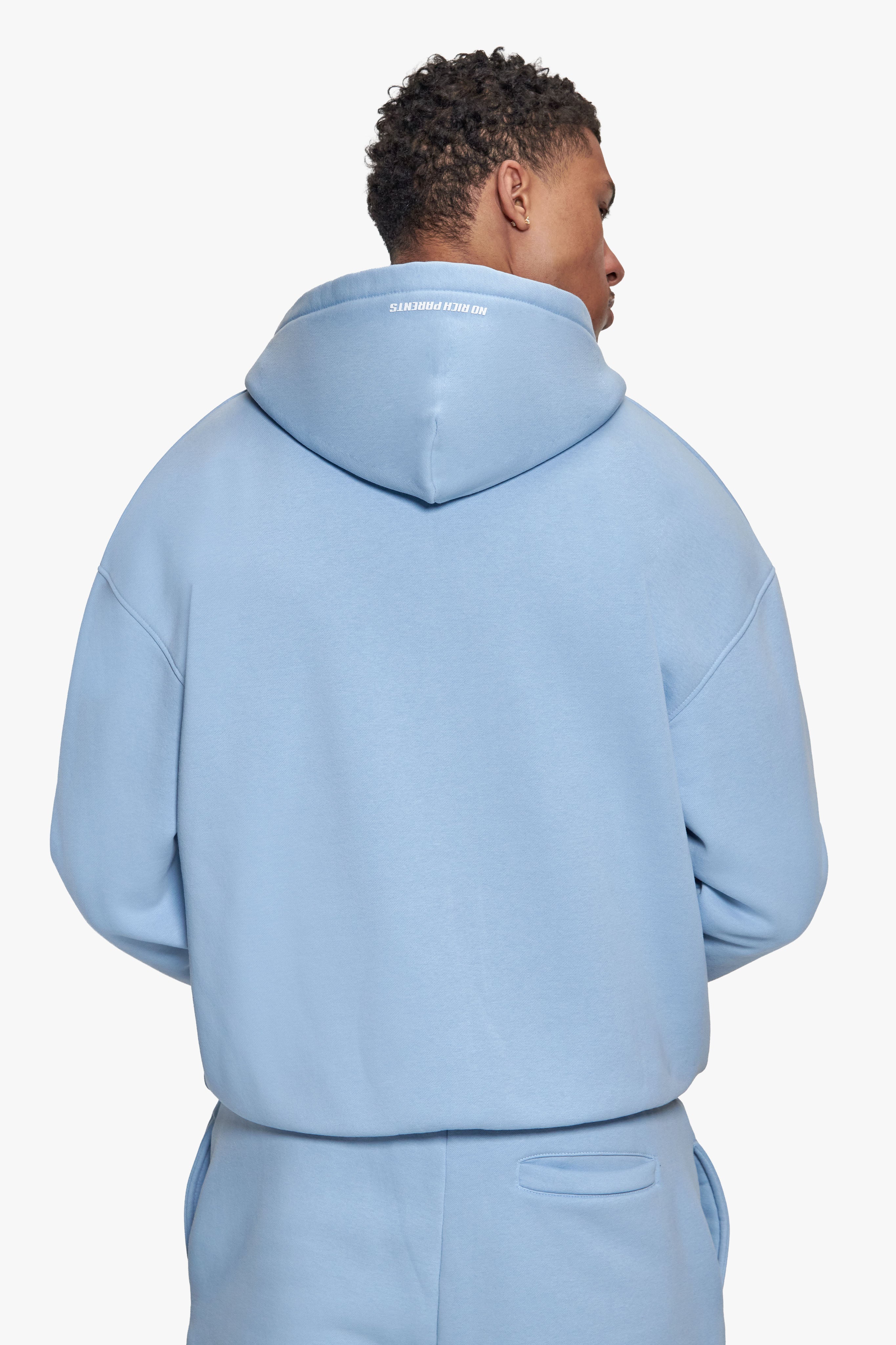 BASIC ZIP  HOODIE BABY BLUE