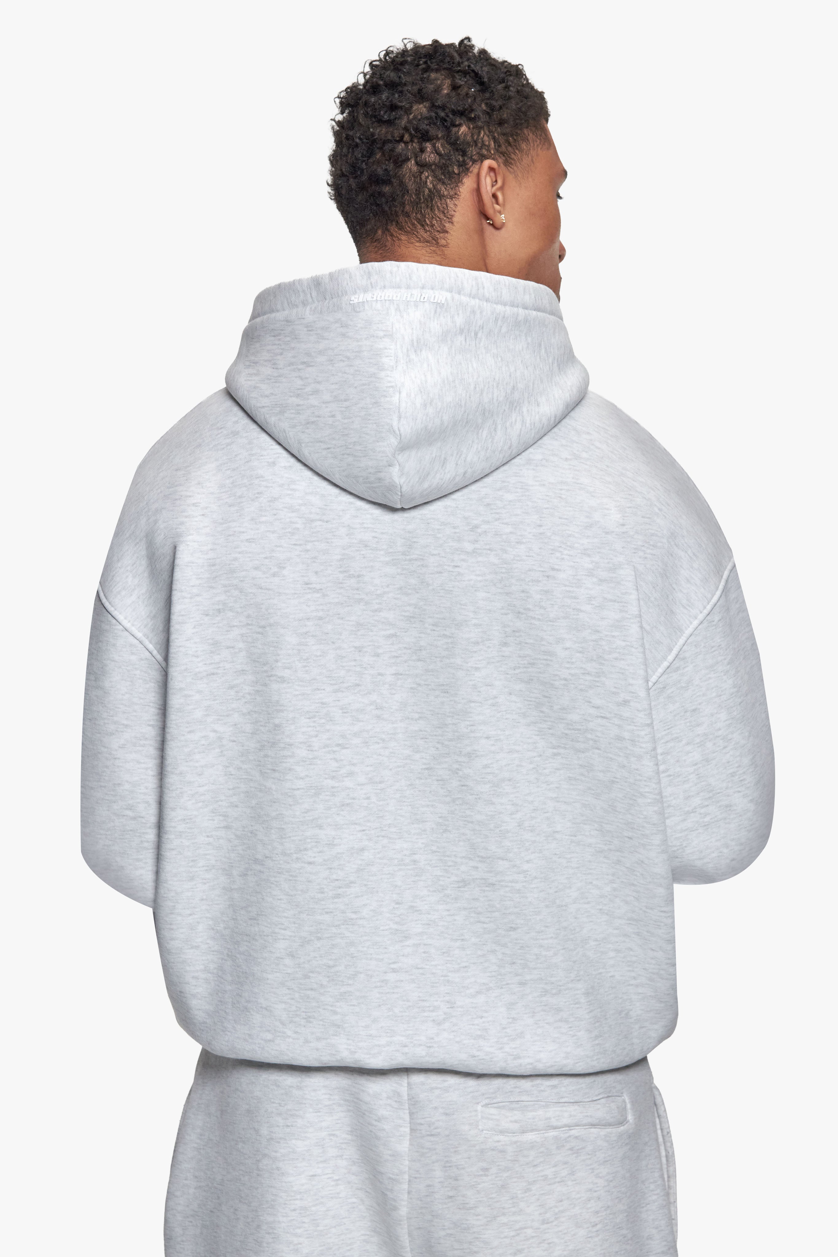 BASIC  ZIP HOODIE GREY MELANGE