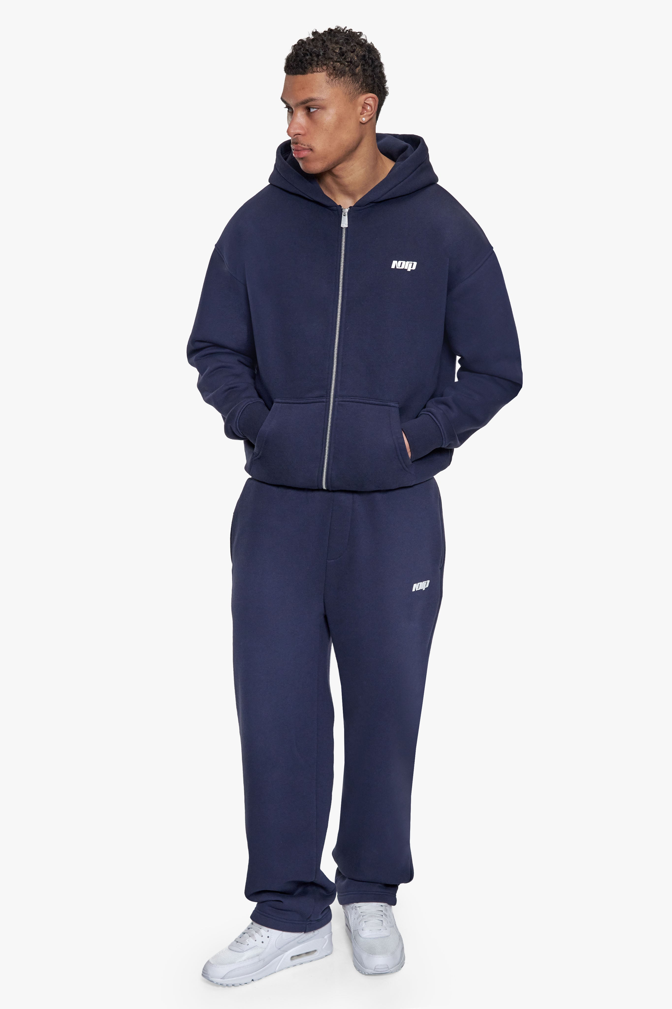 BASIC ZIP  HOODIE SPACE BLUE